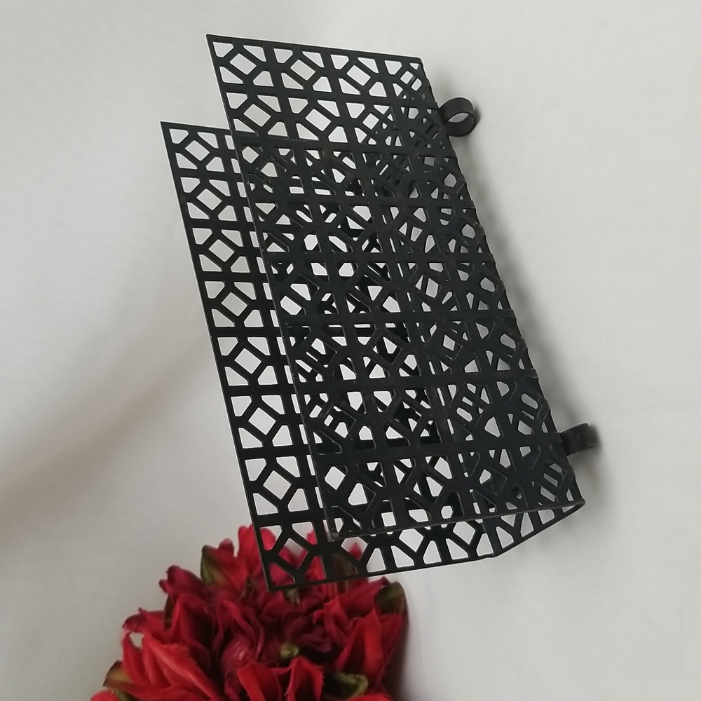 Mid Century Black Mesh Metal Napkin Letter Holder
